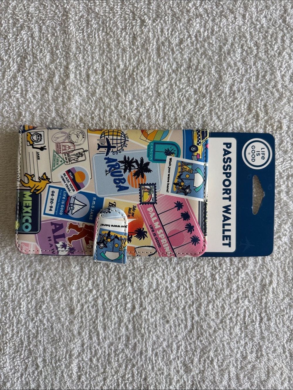 Life Is Good Travel Passport Wallet Multicolor Sticker Collage - Picture 4 of 14